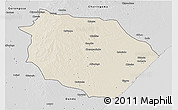 Shaded Relief 3D Map of Muanza, desaturated
