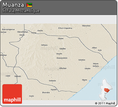 Shaded Relief 3D Map of Muanza
