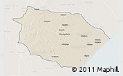 Shaded Relief 3D Map of Muanza, lighten