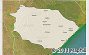 Shaded Relief 3D Map of Muanza, satellite outside