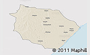 Shaded Relief 3D Map of Muanza, single color outside