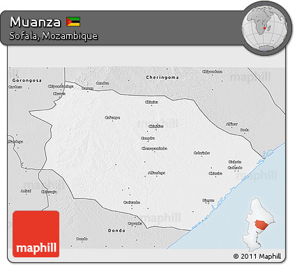 Silver Style 3D Map of Muanza