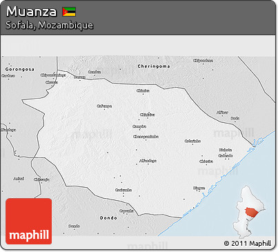 Silver Style 3D Map of Muanza