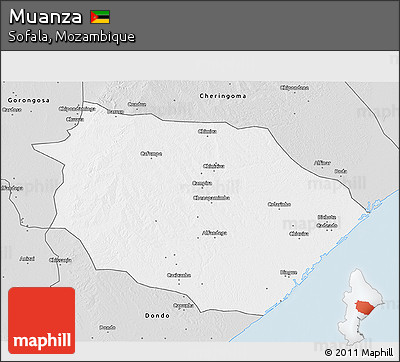 Silver Style 3D Map of Muanza