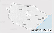 Silver Style 3D Map of Muanza, single color outside