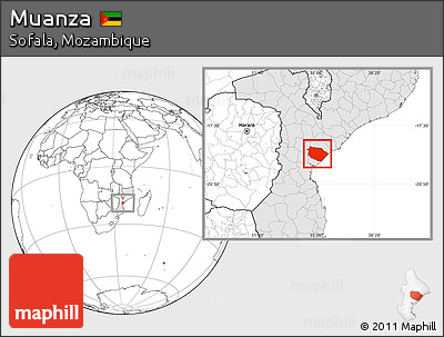 Blank Location Map of Muanza, highlighted country