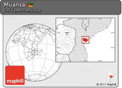 Blank Location Map of Muanza, highlighted country