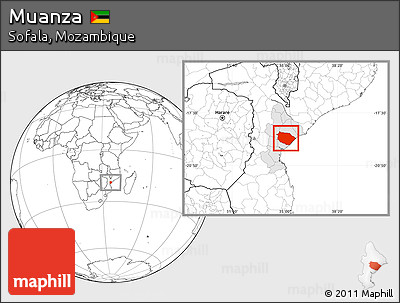 Blank Location Map of Muanza, highlighted parent region