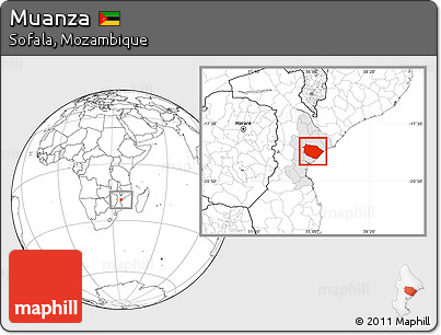 Blank Location Map of Muanza, highlighted parent region