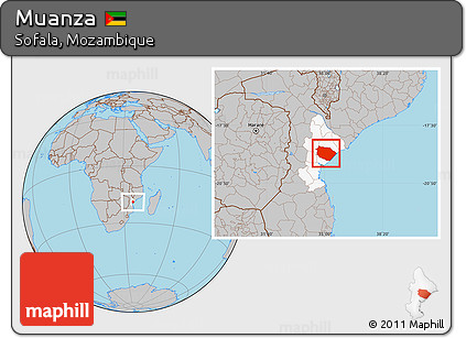 Gray Location Map of Muanza, highlighted parent region