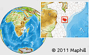 Physical Location Map of Muanza, highlighted country