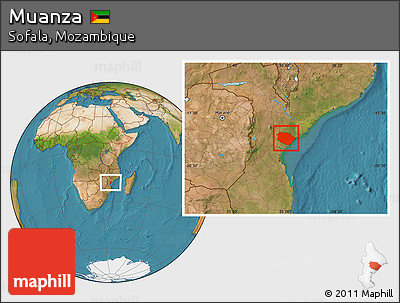 Satellite Location Map of Muanza