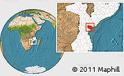 Satellite Location Map of Muanza, highlighted country