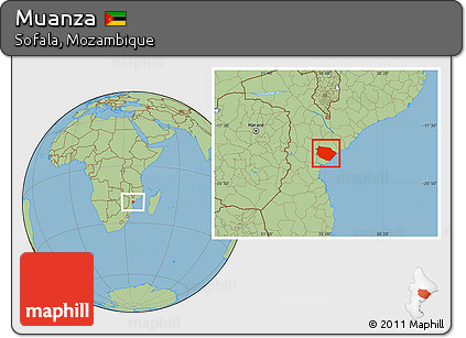 Savanna Style Location Map of Muanza