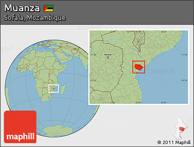 Savanna Style Location Map of Muanza