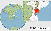 Savanna Style Location Map of Muanza, highlighted country, highlighted parent region