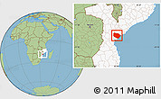 Savanna Style Location Map of Muanza, highlighted country