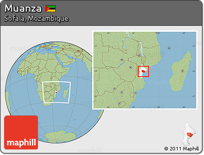 Savanna Style Location Map of Muanza, highlighted parent region, within the entire country