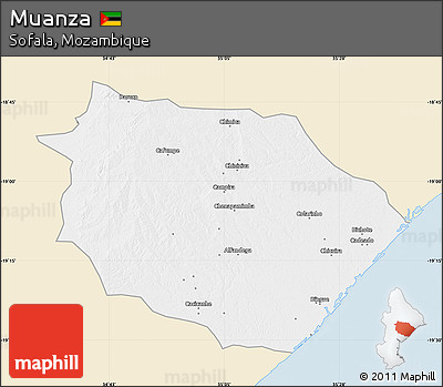 Classic Style Map of Muanza, single color outside