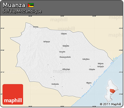 Classic Style Map of Muanza, single color outside