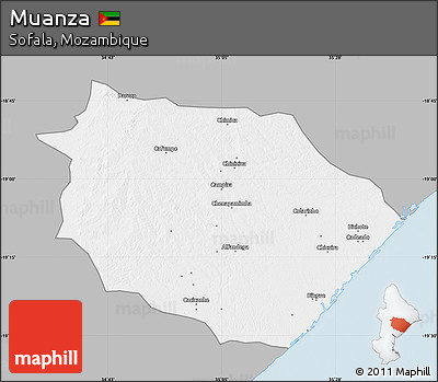 Gray Map of Muanza, single color outside