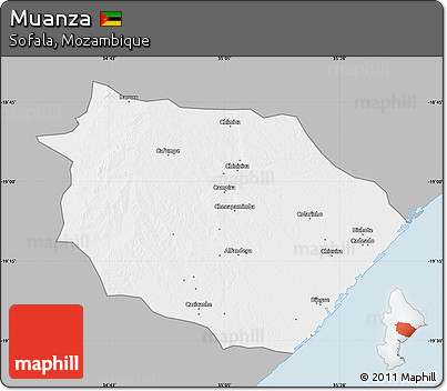 Gray Map of Muanza, single color outside