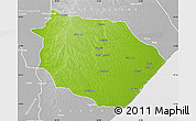 Physical Map of Muanza, lighten, desaturated