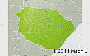Physical Map of Muanza, lighten, semi-desaturated