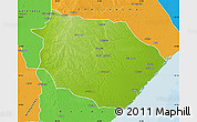 Physical Map of Muanza, political outside