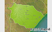 Physical Map of Muanza, satellite outside