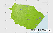 Physical Map of Muanza, single color outside