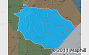 Political Map of Muanza, darken, semi-desaturated