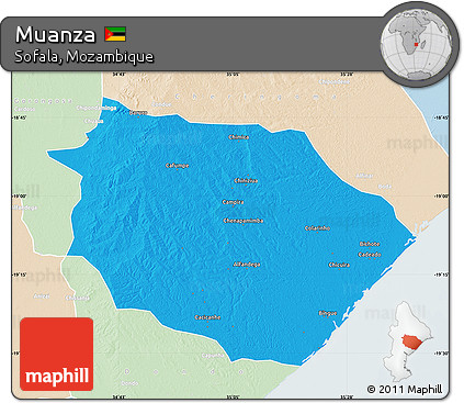 Political Map of Muanza, lighten