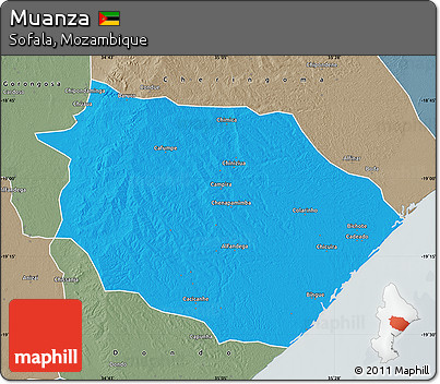 Political Map of Muanza, semi-desaturated