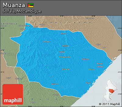 Political Map of Muanza, semi-desaturated