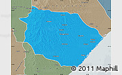 Political Map of Muanza, semi-desaturated