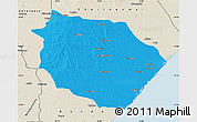Political Map of Muanza, shaded relief outside