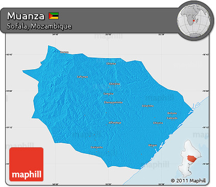 Political Map of Muanza, single color outside