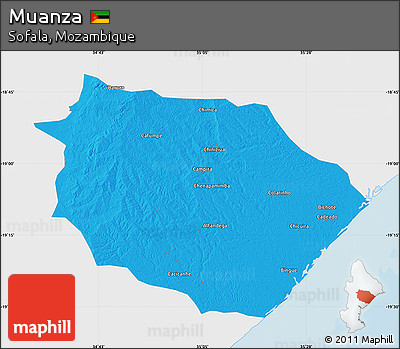 Political Map of Muanza, single color outside