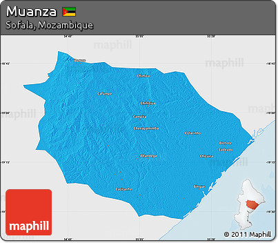 Political Map of Muanza, single color outside