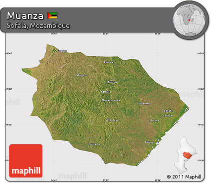 Satellite Map of Muanza, cropped outside