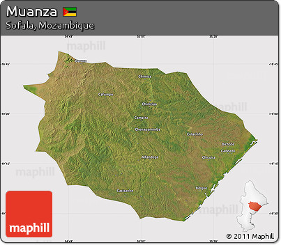 Satellite Map of Muanza, cropped outside