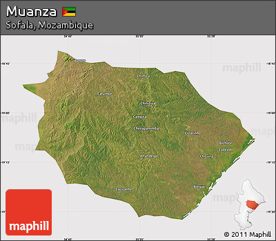 Satellite Map of Muanza, cropped outside