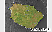 Satellite Map of Muanza, darken, desaturated