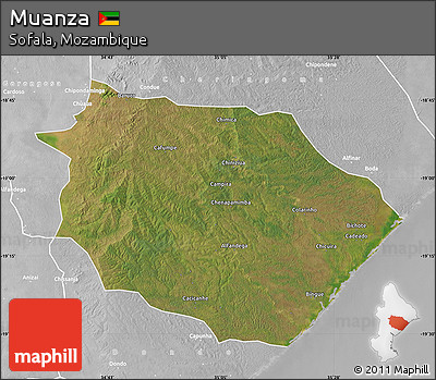 Satellite Map of Muanza, lighten, desaturated