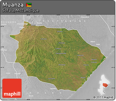 Satellite Map of Muanza, lighten, desaturated