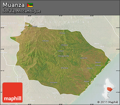 Satellite Map of Muanza, lighten