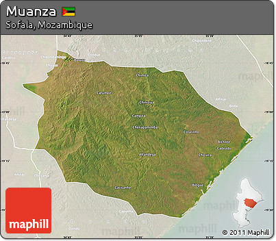 Satellite Map of Muanza, lighten