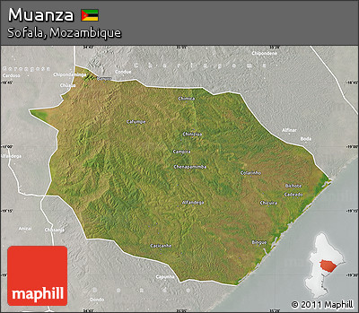 Satellite Map of Muanza, lighten, semi-desaturated
