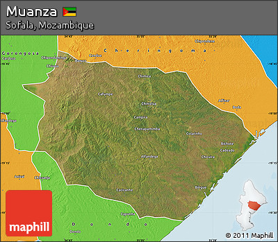Satellite Map of Muanza, political outside